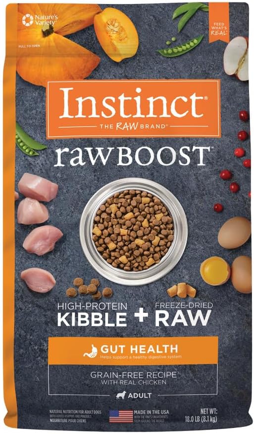 Instinct Raw Boost Gut Health Natural Dry Dog Food 18 lb Bag