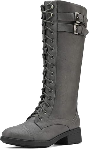 DREAM PAIRS Women's Pu Knee High Riding Combat Boots Review