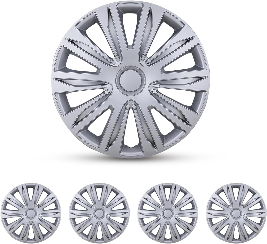 WOLFSTORM 17 Inch Hubcaps Set of 4 for Cars and SUVs