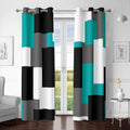 Teal/Turquoise 100% Blackout Curtains 84 in Length 2 Panels Set - Room