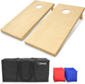 GoSports Solid Wood Cornhole Set - Regulation Boards and 8 Bags