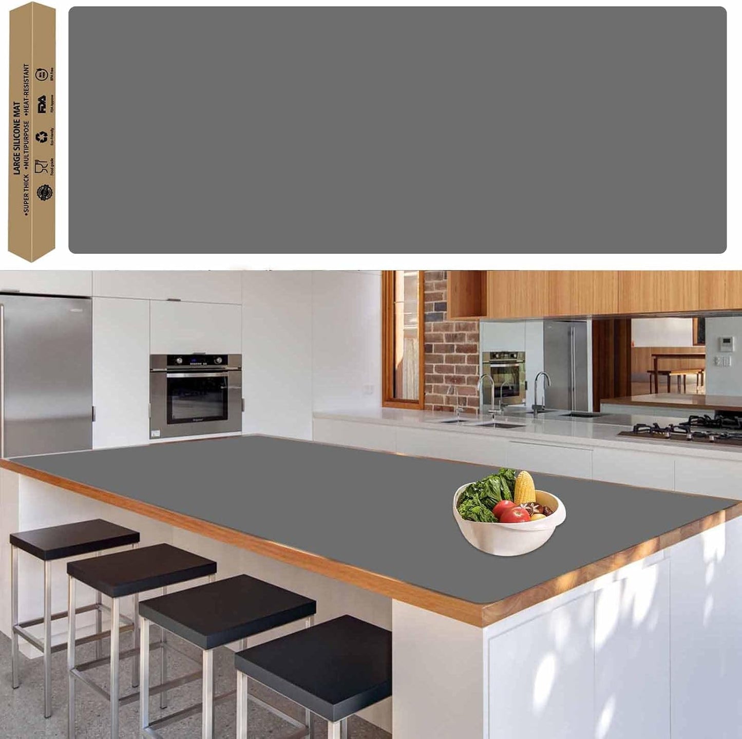 Large Silicone Mat for Kitchen Counter - Heat Resistant & Non-Slip