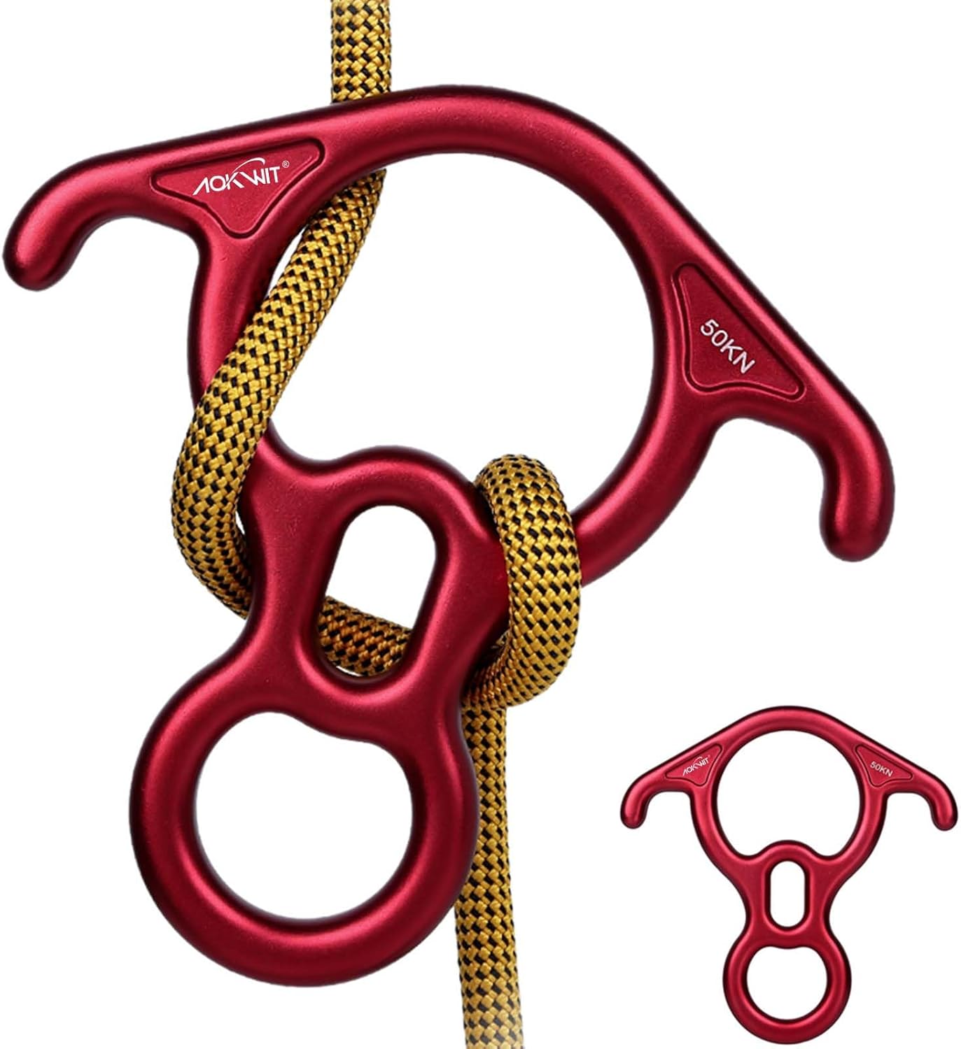 AOKWIT 50KN Large Bent-Ear Belay Device - Strong & Reliable!