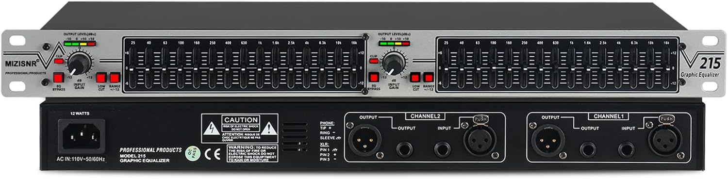 Professional Dual Channel 15-Band Graphic Equalizer for Audio