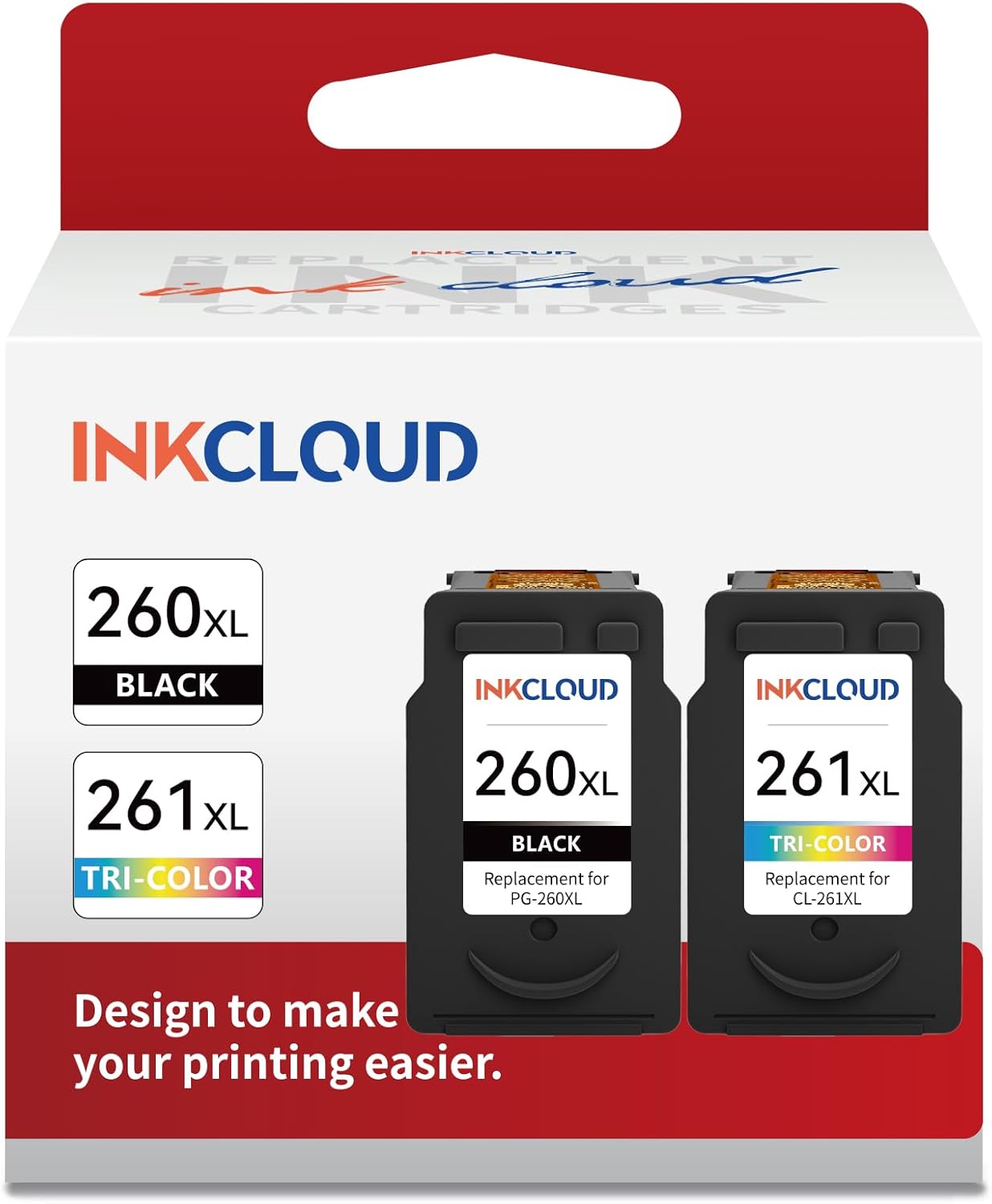 INKCLOUD Compatible Ink Cartridges for Canon Printers - 2 Pack
