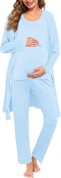 Maternity Nursing Robe Set 3 PCS - Comfortable Postpartum PJs stretch