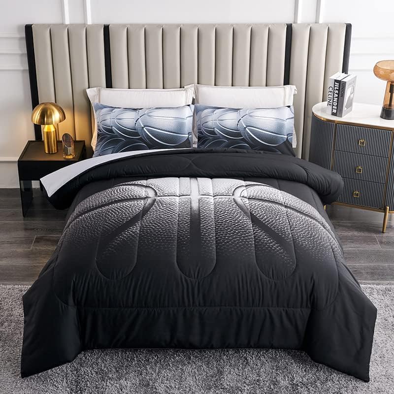 Teen Boy Basketball Comforter Set Queen for All Seasons