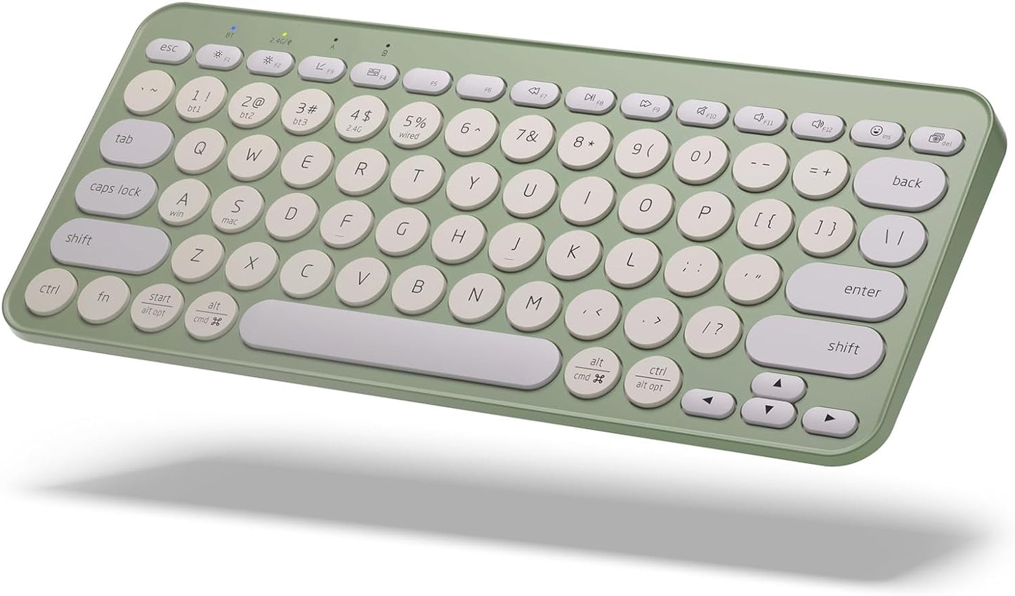 Compact Rechargeable Bluetooth Keyboard - 79 Keys, Colorful & Slim