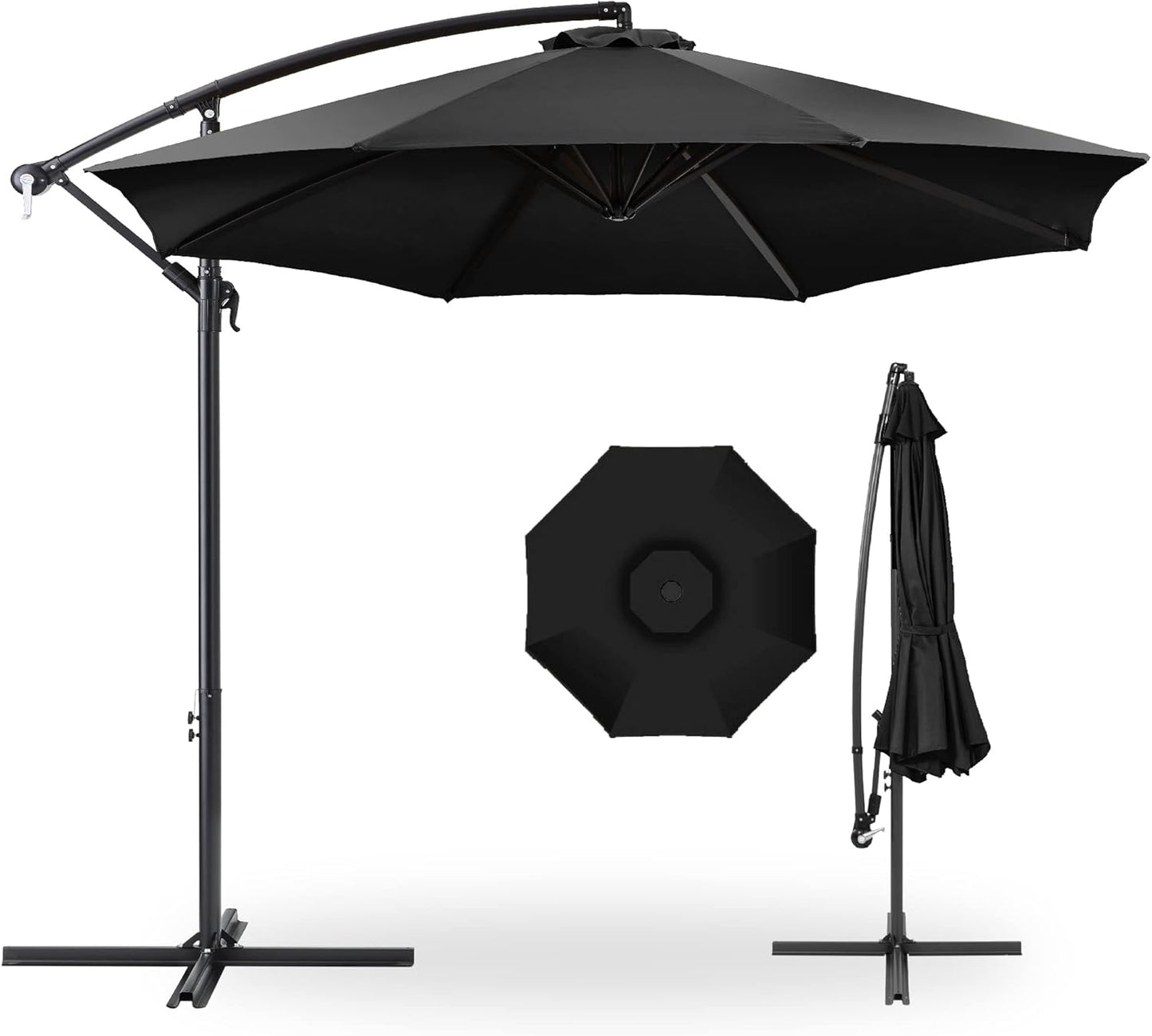10ft Offset Hanging Market Patio Umbrella for Outdoor Comfort