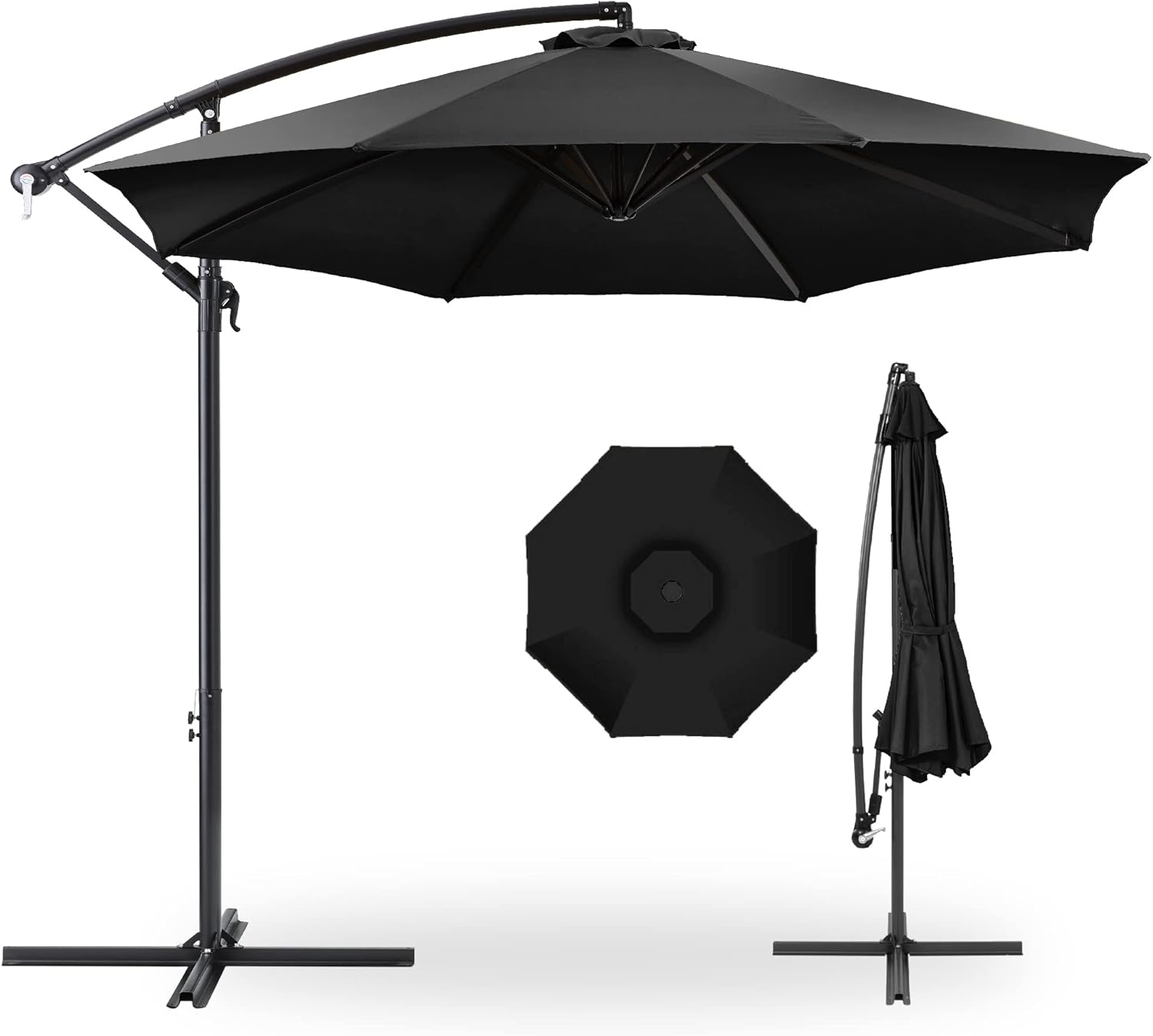 10ft Offset Hanging Market Patio Umbrella for Outdoor Comfort