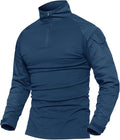 Men's Tactical 1/4 Zip Long Sleeve Shirt with Pockets - Breathable Fit