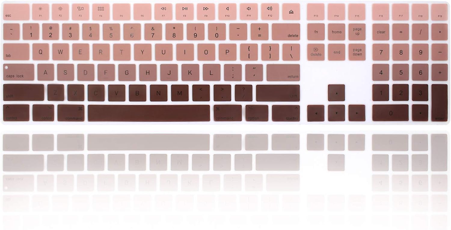 Thin Silicone Numeric Keyboard Cover for iMac Magic Keyboard - Coffee Ombre