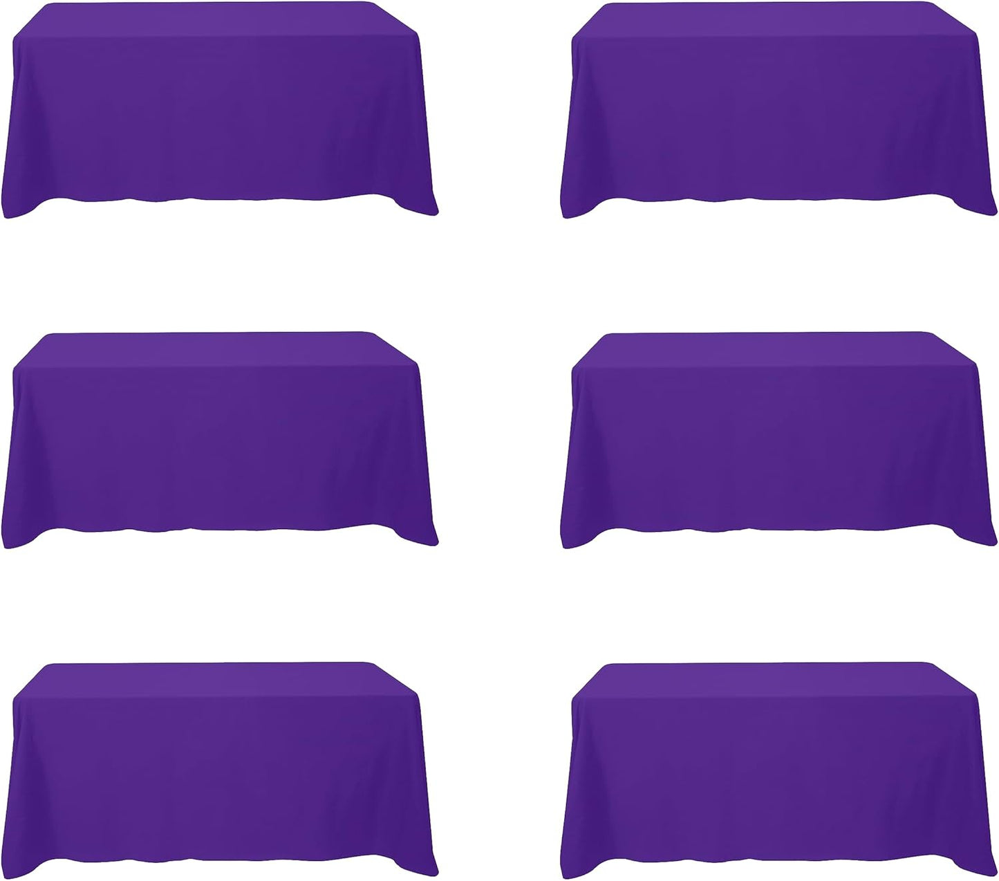 Premium 6 Pack Purple Tablecloths for 6 Foot Rectangle Tables