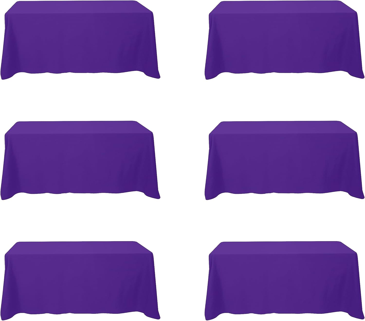 Premium 6 Pack Purple Tablecloths for 6 Foot Rectangle Tables