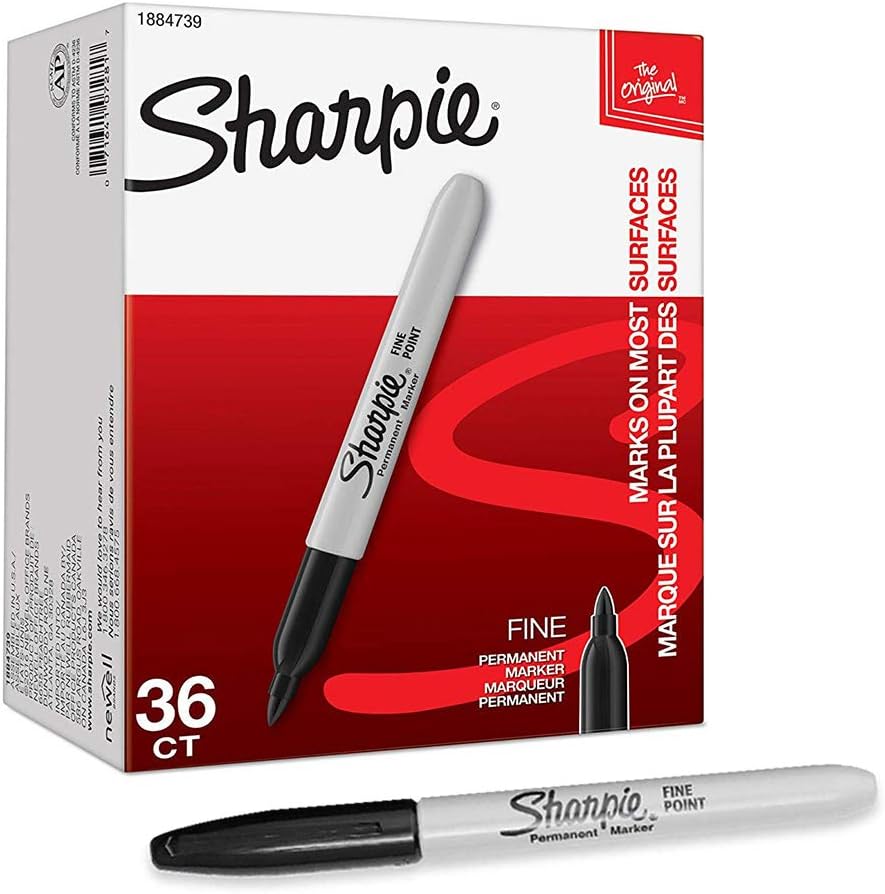 Sharpie Permanent Marker Fine Point - 36 Count for All Surfaces