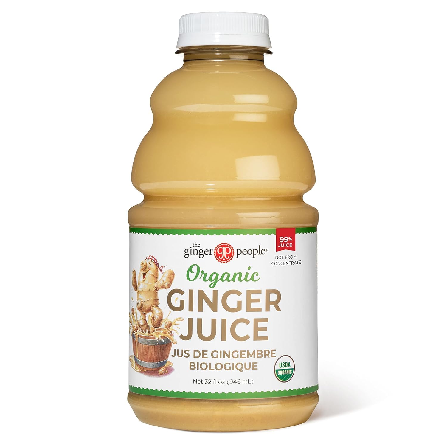 99% Pure Organic Ginger Juice for Digestive Health - 32 Fl Oz