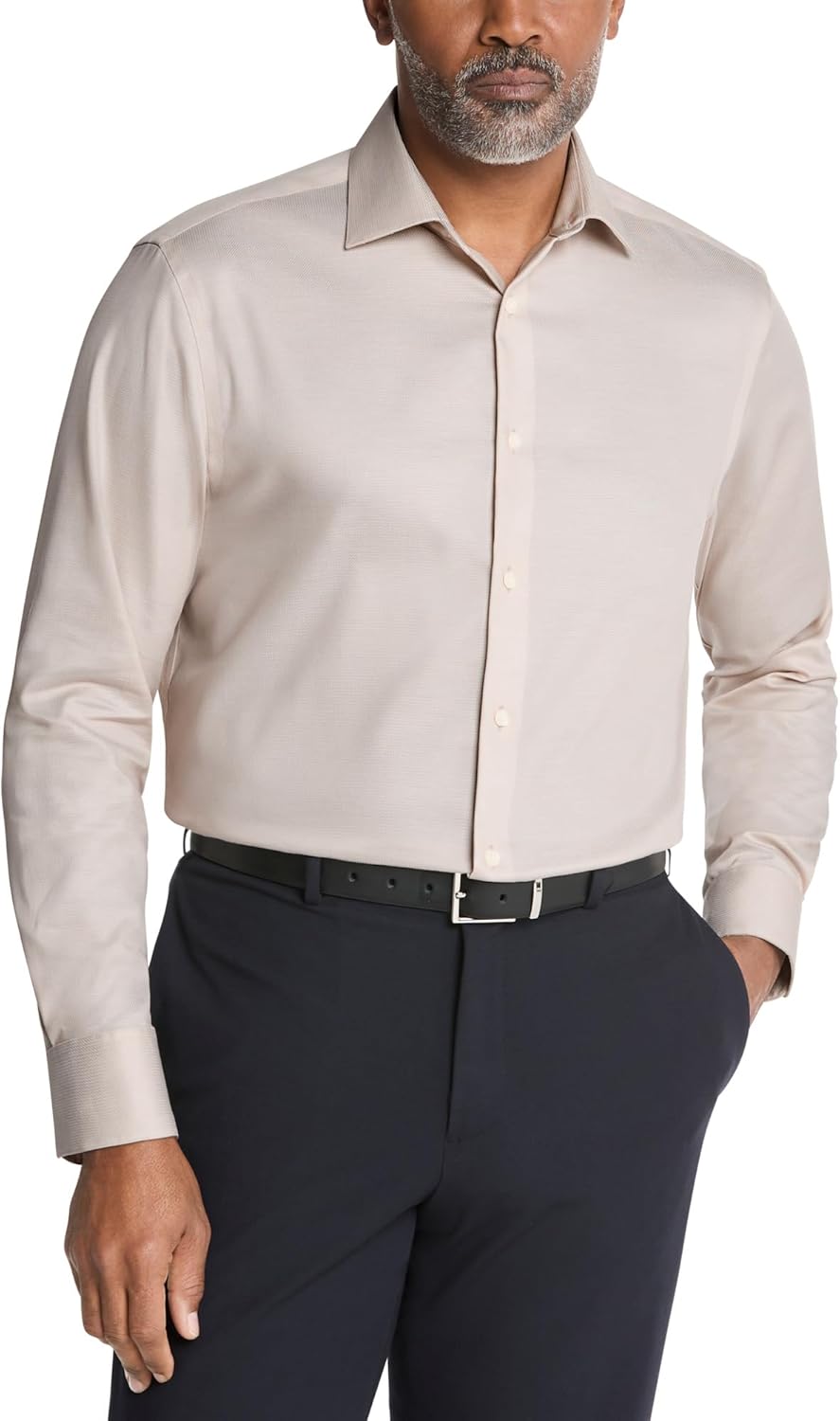 Calvin Klein Mens Dress Shirt Regular Fit Non Iron Stretch Solid