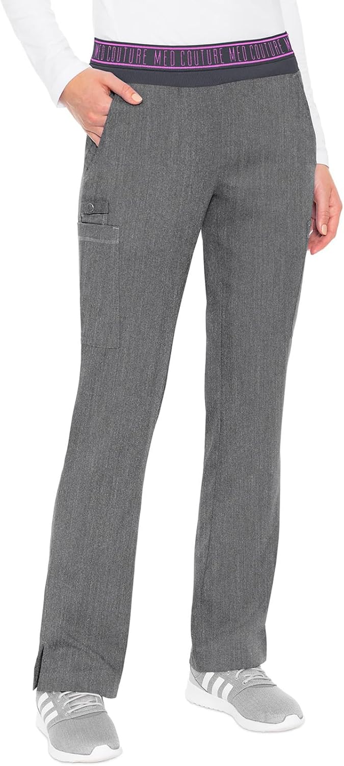 Yoga Scrub Pants for Women with 7 Pockets and Soft Waistband