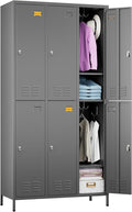 Metal Locker 6-Door Steel Storage Cabinet for School Office Gym