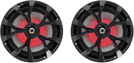 Rockville RKL80MB Marine Boat Speakers with Beat-Sync LED Lights