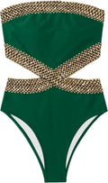 Milumia Strapless One Piece Swimsuit Cut Out Bandeau - Flattering Fit