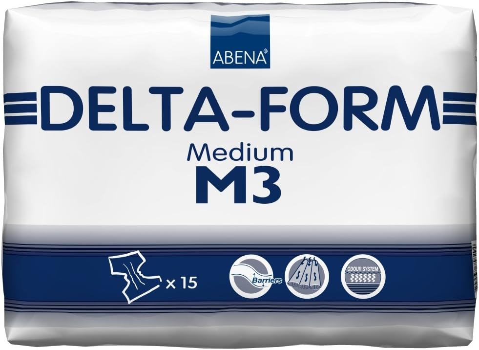 Abena Delta-Form Level 3 Incontinence Briefs - Medium to Large Sizes (15ct)