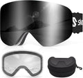 Frameless Snowboard Goggles with UV400 Magnet Lenses for Skiing