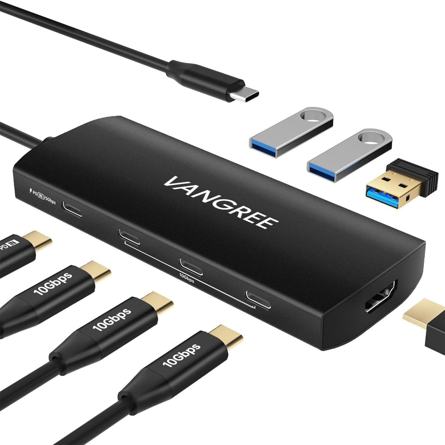 USB C Hub 8 in 1 Multiport Adapter with 4K HDMI and USB Ports