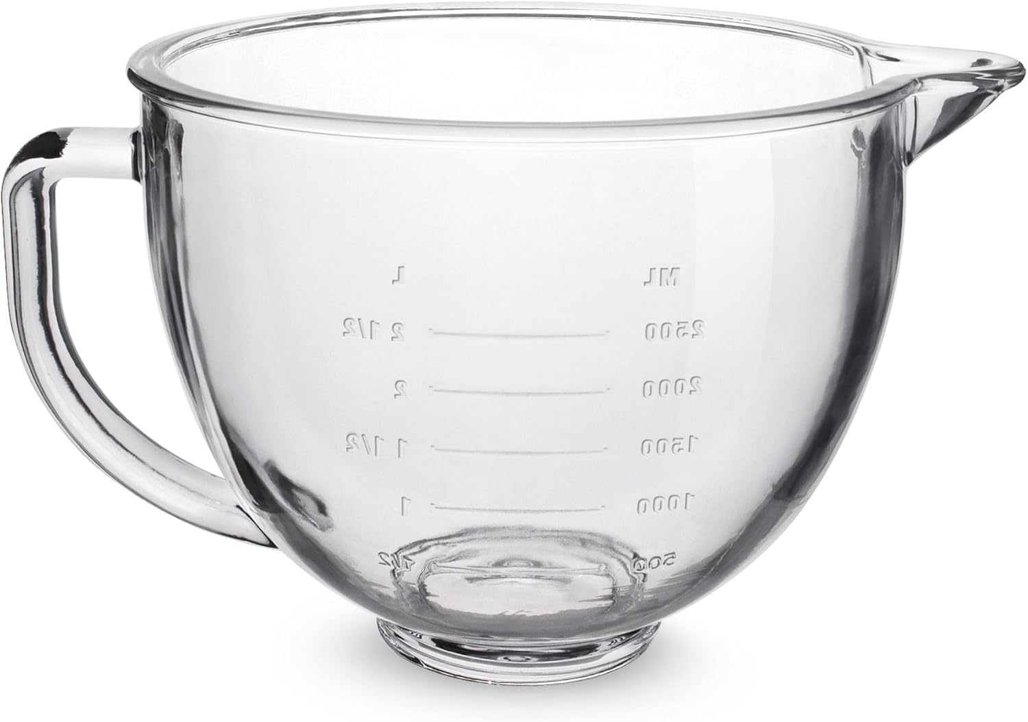 FIRJOY 5 QT Glass Mixing Bowl for KitchenAid Tilt-Head Mixers