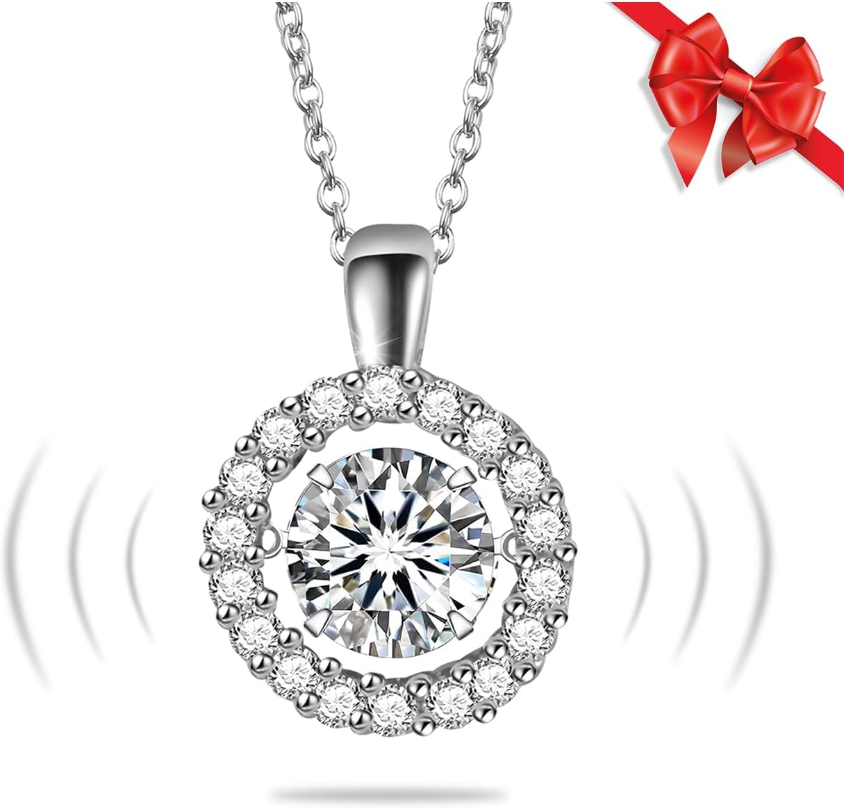 Stunning Moissanite Necklace for Wife with I Love You Pendant