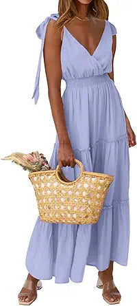 PRETTYGARDEN Women's Sleeveless Tiered Maxi Dress for Summer