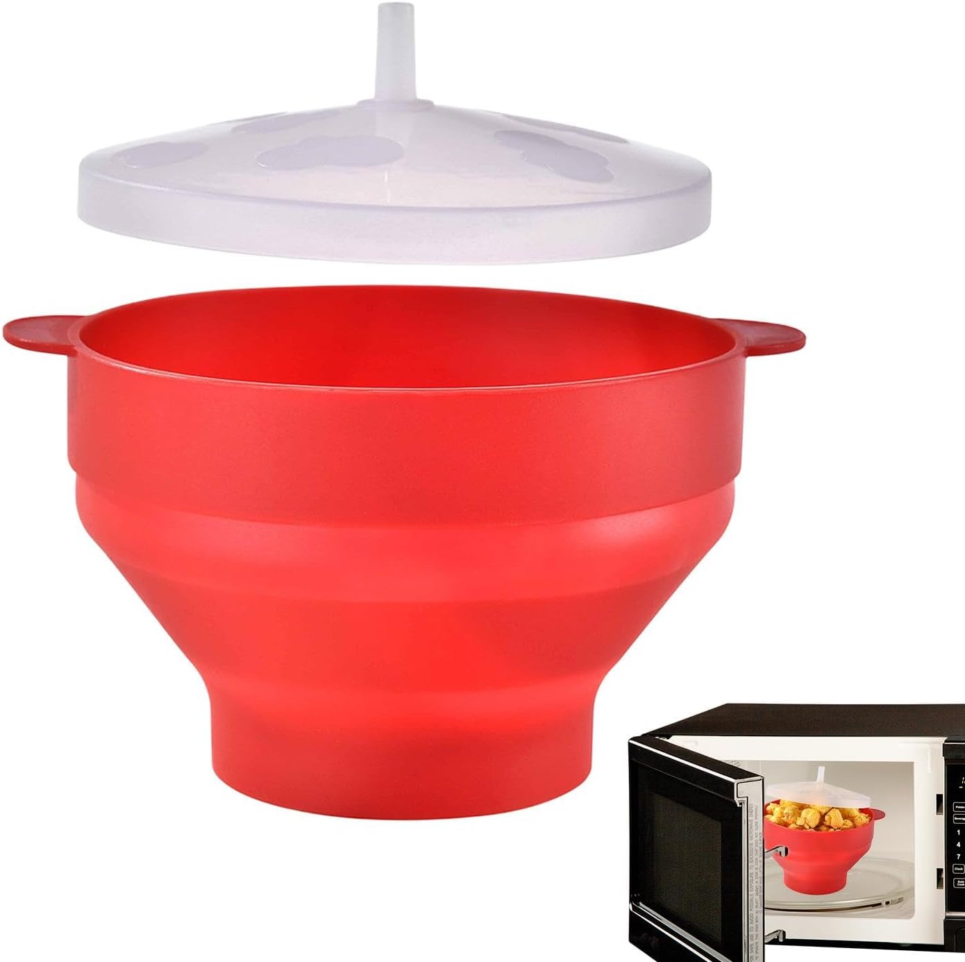 Silicone Popcorn Maker: Oil-Free, Easy Clean, Reusable!