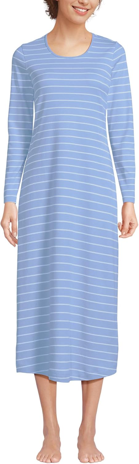 Lands' End Women's Cotton Long Sleeve Midcalf Nightgown Review