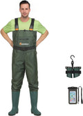 Chest Waders with Boots Waterproof Lightweight 2-Ply Nylon/PVC Sports