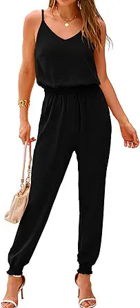 BTFBM Jumpsuits For Women Summer Casual Sleeveless Spaghetti Strap