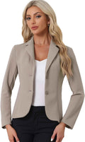 Allegra K Women's Work Office Blazer - Stretch Fitted Jacket Collar