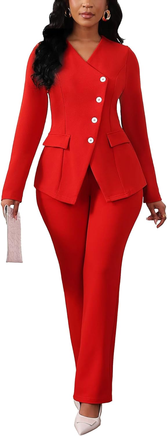 Stylish Pant Suits for Women with Blazer and Wide Leg Pants