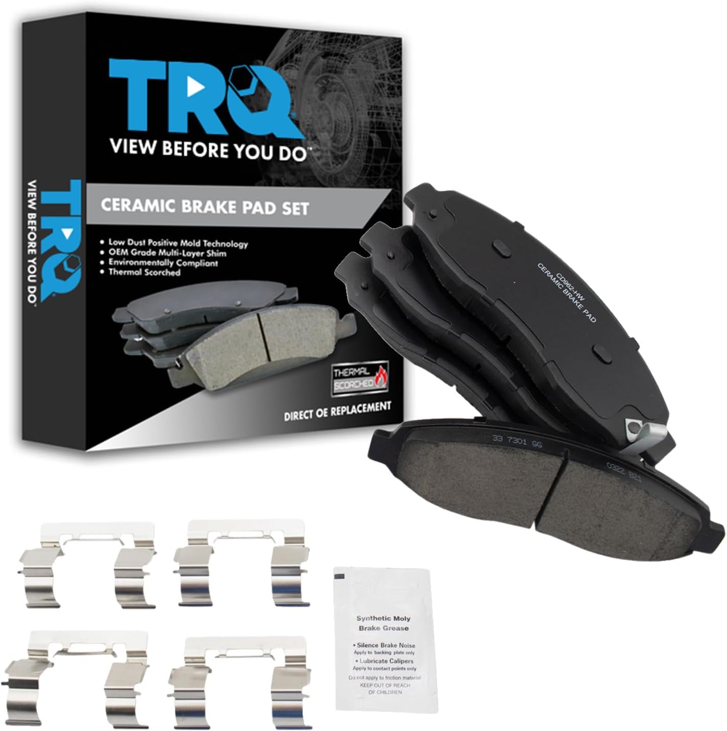 TRQ Front Brake Pads Ceramic for 2003-2004 Dodge Dakota