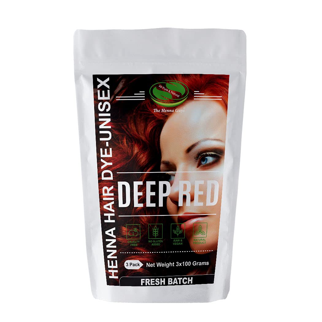 DEEP RED Henna Hair & Beard Color/Dye - Natural & Vegan