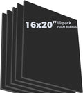 16x20 Black Foam Boards Pack of 10 - Sturdy 3/16 in Presentation
