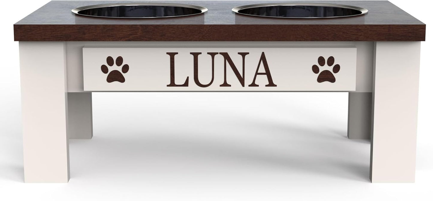 Elevated Pet Feeder with Stainless Steel Bowls for Small Dogs