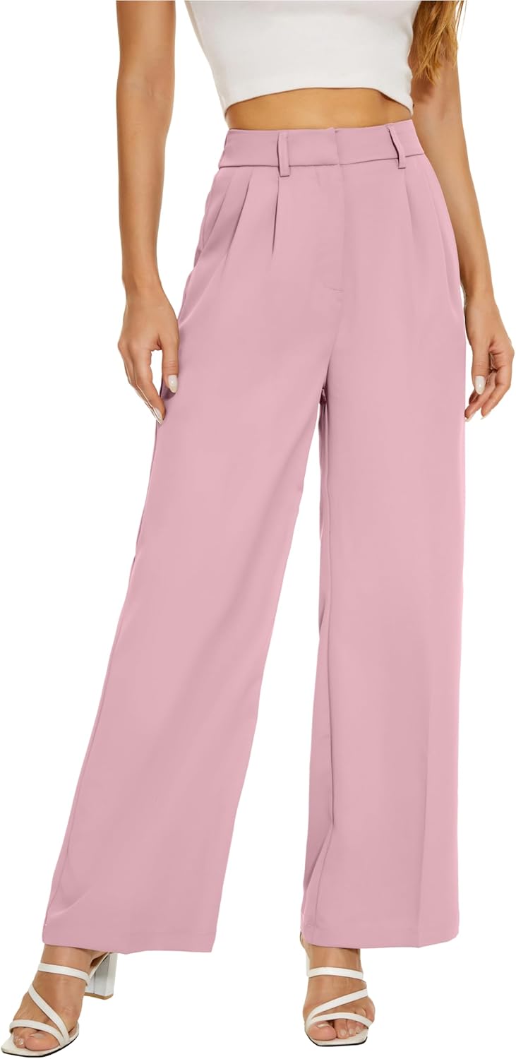 Women Office Wide High Waist Pants for Work and Casual Wear