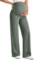 Maternity Dress Yoga Pants with Pockets - Stretchy Wide Leg Comfort