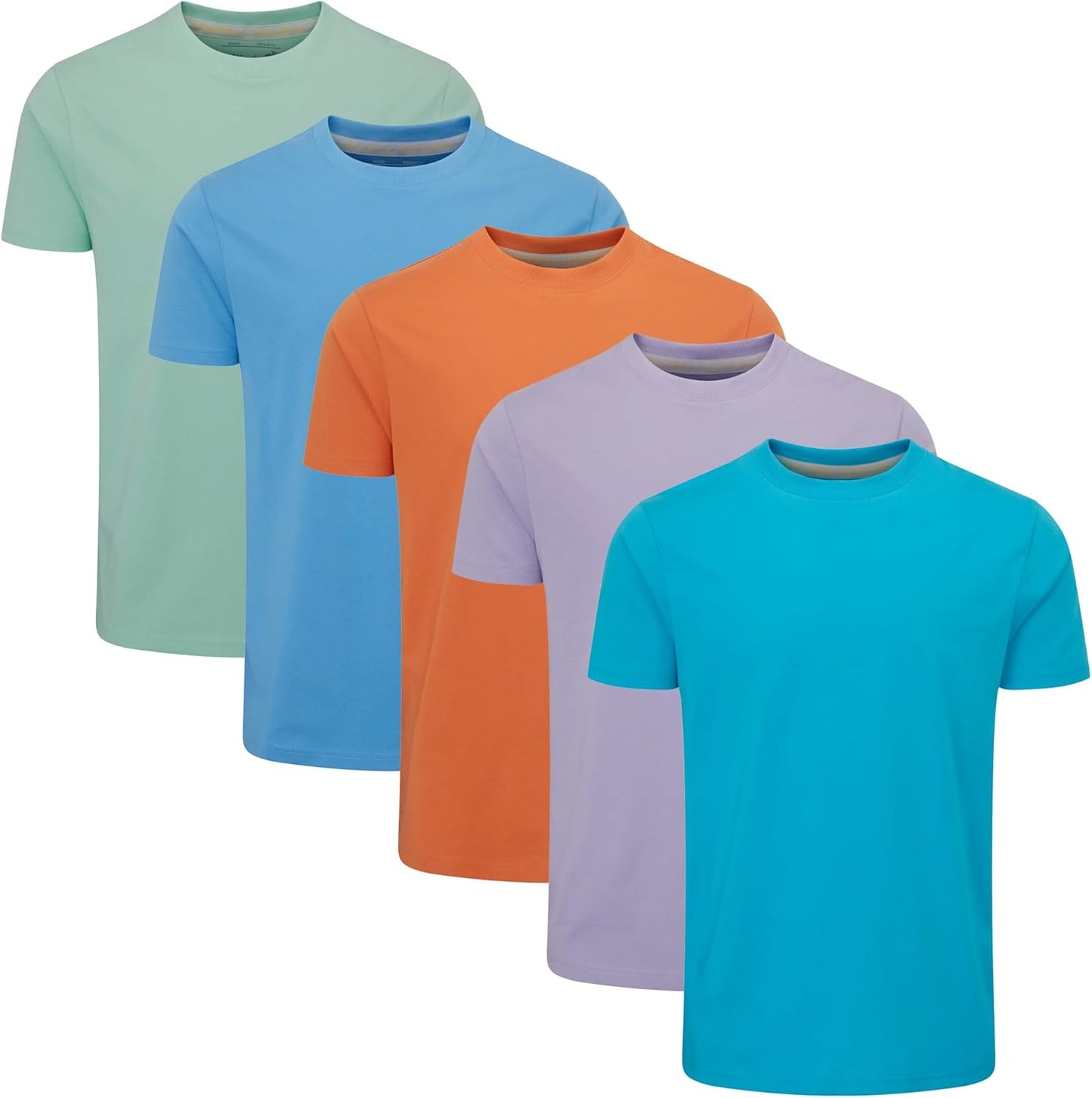 Charles Wilson Men's 5 Pack Crew Neck T-Shirt for Comfort