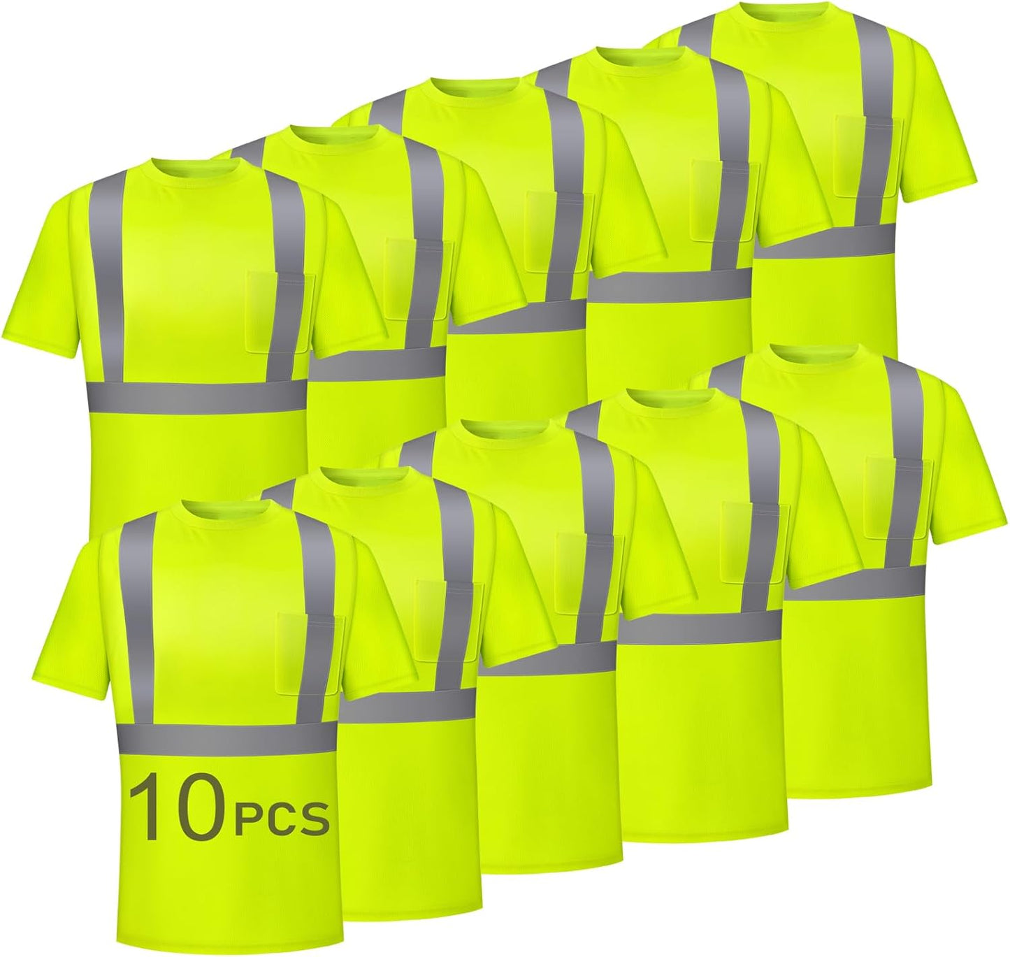 High Visibility Safety Shirts for Men with Reflective Strips