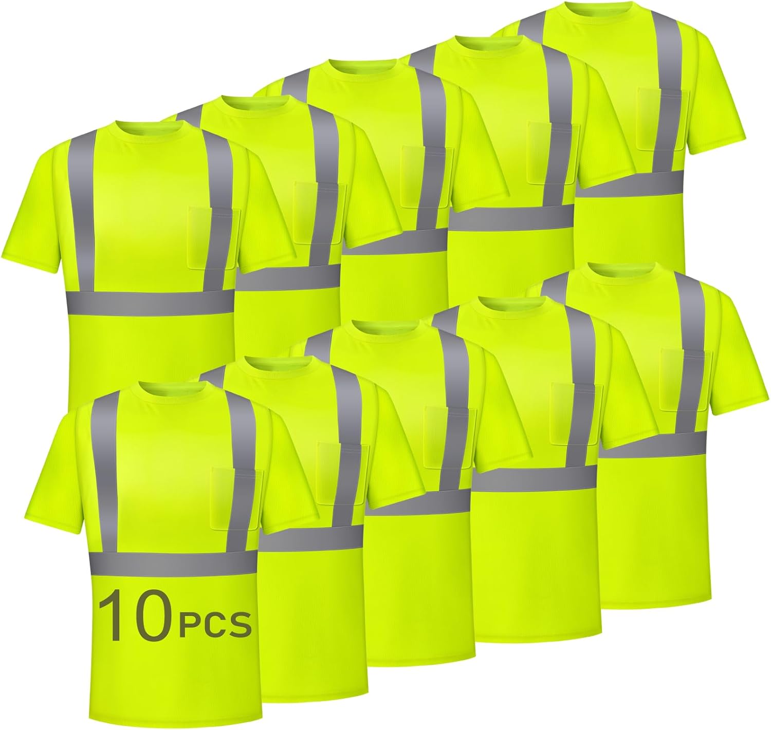 High Visibility Safety Shirts for Men with Reflective Strips