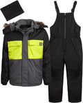 Boys Heavyweight Snowsuit Set - 2-Piece Insulated Jacket and Bibs