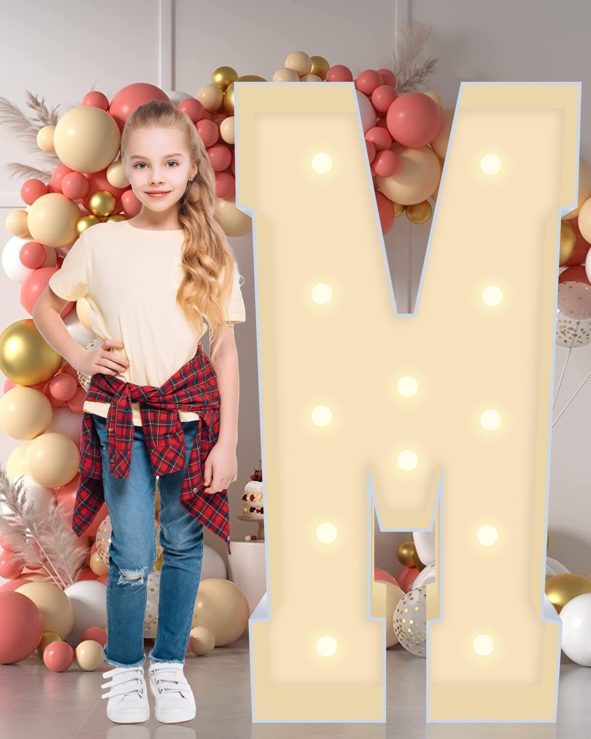 4ft Light Up Marquee Letters M Sign for Parties and Events