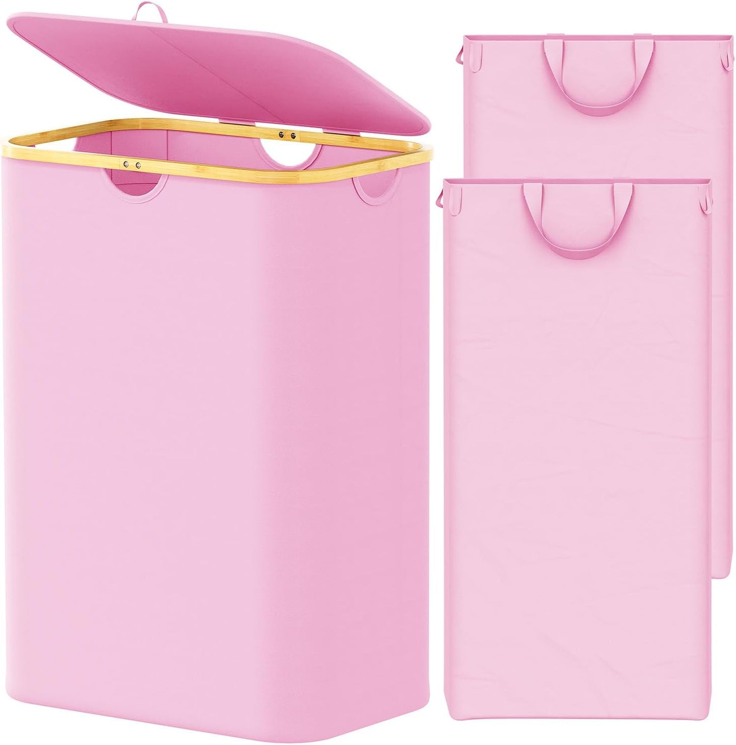 SpaceAid Double Laundry Hamper with Lid and Removable Bags