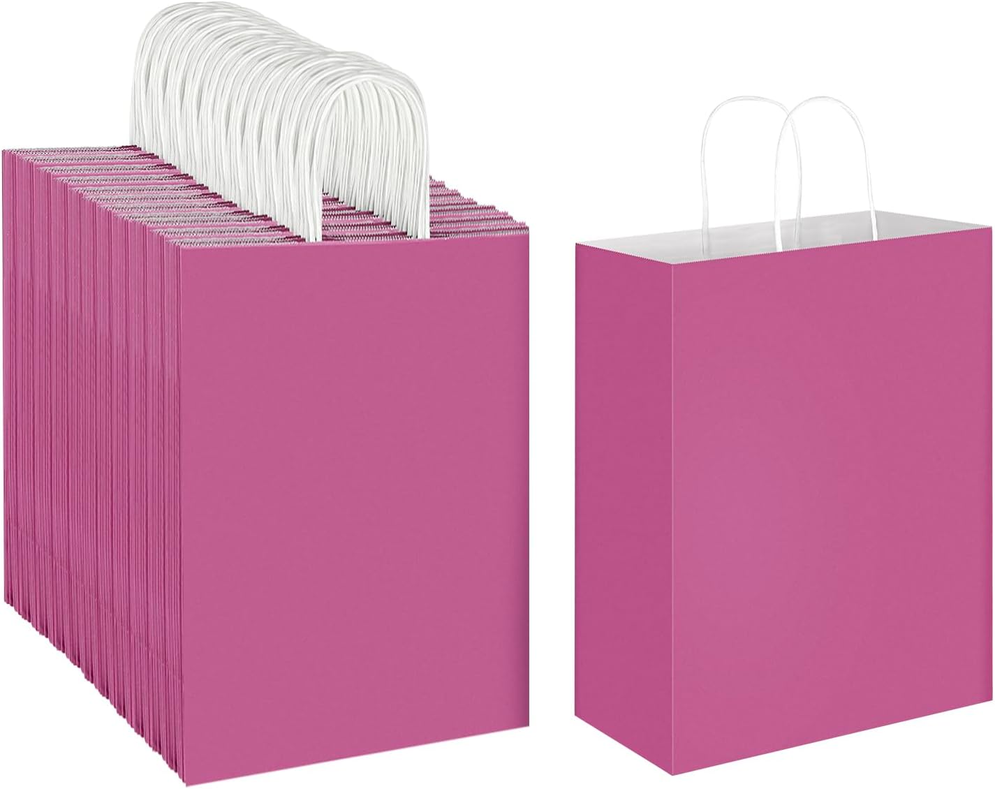 Fuchsia Hot Pink Kraft Paper Bags for Parties and Retail Needs